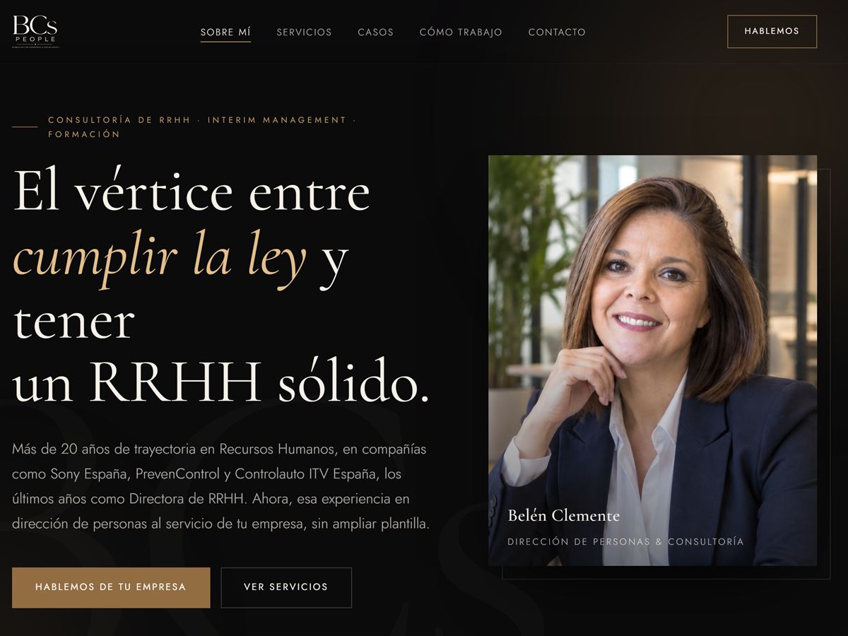 Portada de la web de BCs People, consultoría de recursos humanos